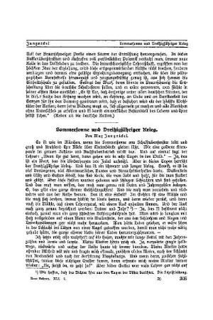 Sommersonne und Dreißigjähriger Krieg