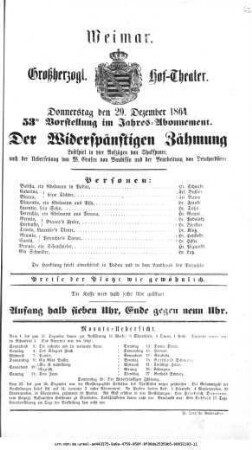 Der Widerspänstigen Zähmung