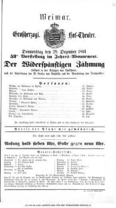 Der Widerspänstigen Zähmung