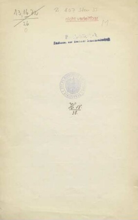 Stempel: Kön. Pr. Ministerium des Innern. Bibliothek