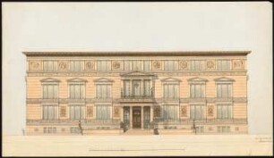 Kunstgewerbemuseum (Martin-Gropius-Bau), Berlin: Aufriss der Fassade zur Prinz-Albrecht-Straße