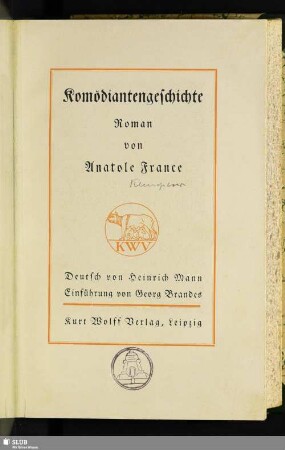 Komödiantengeschichte : Roman