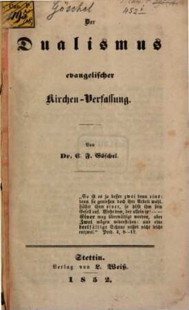 Der Dualismus evangelischer Kirchenverfassung