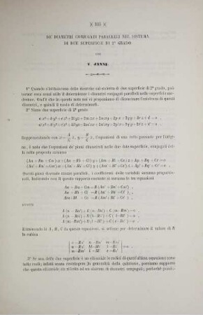 Dé diametri conjugati paralleli nel sistema di due superficie di 2° grado.