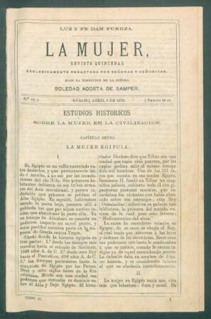Estudios históricos sobre la mujer en la civilización. - [Continuación] : Capítulo sexto. - La mujer egipcia.
