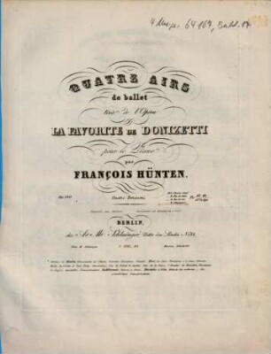 Quatre airs de ballet : tirés de l'opéra La favorite de Donizetti ; pour le piano ; op. 120. 4, L' Espagnole