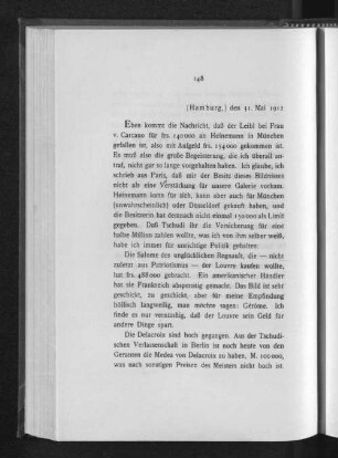 [Hamburg,] den 31. Mai 1912