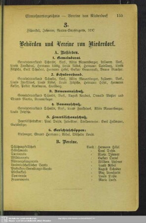 Behördenverzeichnis Niederdorf : Behörden und Vereine von Niederdorf