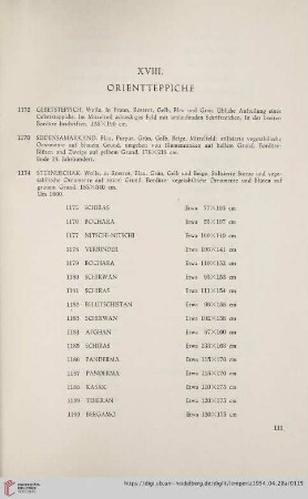XVIII. Orientteppiche (Nr. 1172 - 1261)