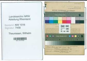 Entnazifizierung Wilhelm Theunissen , geb. 08.11.1902 (Lehrer)