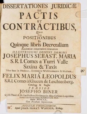 Dissertationes Juridicae De Pactis Et Contractibus
