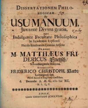 Diss. philol. de usu manuum