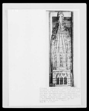 Entwurfszeichnung zum oberen Abschluß des Campanile des Domes zu Florenz