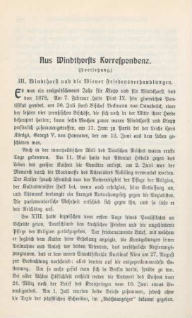 252-273 Aus Windthorsts Korrespondenz : Fortsetzung