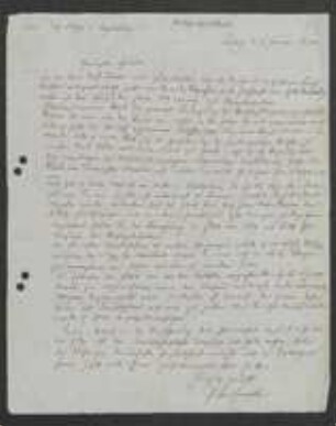 Brief von Friedrich Hofmeister an David Heinrich Hoppe
