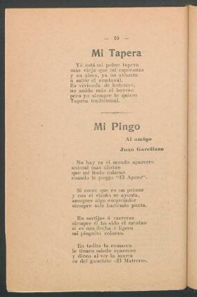 Mi pingo : Al amigo Juan Garzilazo