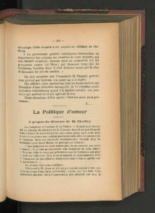 La Politique d'amour.