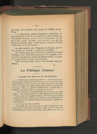 La Politique d'amour.