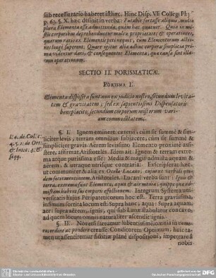 SECTIO II. PORISMATICA.