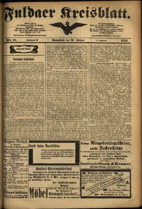 Zweite Ausgabe vom Samstag, den 20. Februar 1909.