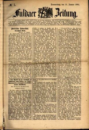 Ausgabe vom Donnerstag, den 11. Januar 1883.