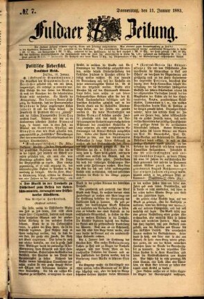 Ausgabe vom Donnerstag, den 11. Januar 1883.