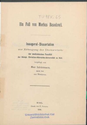 Ein Fall von Morbus Basedowii