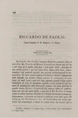 Riccardo de paolis.