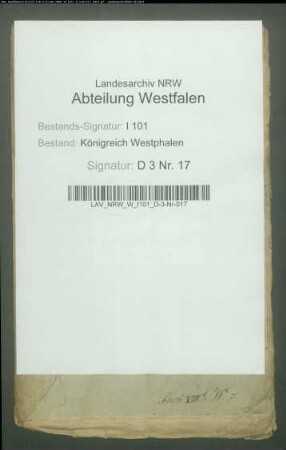 Schätzung des allodifizierten Carl Winterschen Lehens im Kanton Herford
