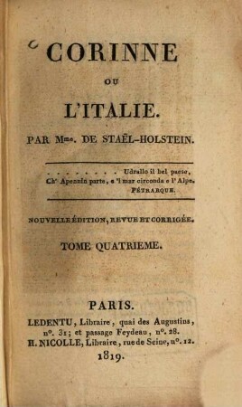 Corinne ou l'italie, 4