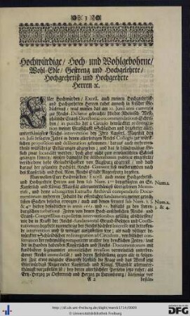 Hochwürdige, Hoch- und Wohlgebohrne, Wohl-Edle Gestreng und Hochgelehrte, Hochgeehrtist- und Hochgeehrte Herren etc.