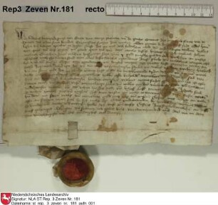 1483, Oktober 13 b) Das Kloster Zeven schenkt dem Heinrich Molnich für 10 gute Rheinische Gulden die Freiheit Regest: Von Hodenberg, Zevener UB Nr. 148 ("Oktober 10")