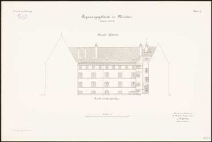 Regierungsgebäude, Minden: Aufriss östliche Hofansicht 1:100