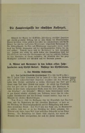 Hauptereignisse der römischen Kaiserzeit