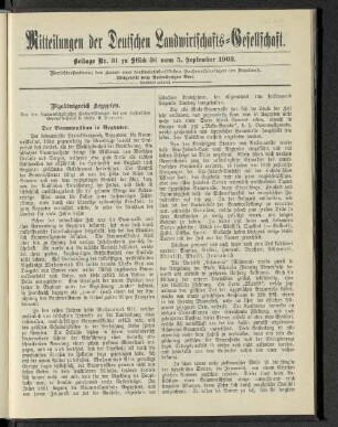 Beilage Nr. 31 zu Stück 36 vom 5. September 1903.