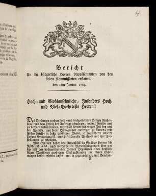 1-9, Hoch- und Wohlansehnliche, insonders ...
