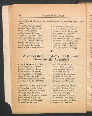 Acciones de "El Tala" y "El Rincón" : Gregorio de Lamadrid