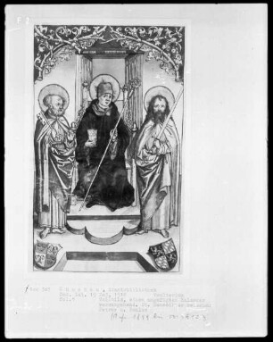 Psalterium und Kalender — Die Heiligen Benedikt, Petrus und Paulus