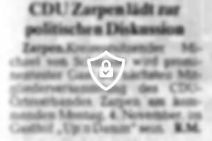 CDU Zarpen lädt zur politischen Diskussion