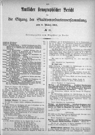 No. 10, 9. März 1911