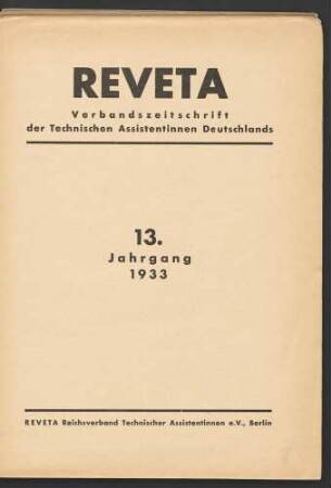 Reveta. Jahrgang 13 (1933) 1-12