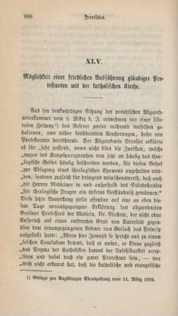 688-694 Möglichkeit einer friedlichen Aussöhnung gläubiger Protestanten mit der katholischen Kirche