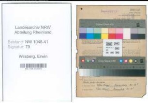 Entnazifizierung Erwin Wilsberg , geb. 01.01.1909 (Polizist)