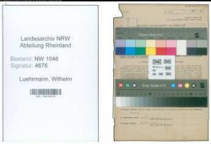 Entnazifizierung Wilhelm Luehrmann , geb. 06.06.1902 (Landwirt)