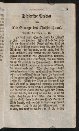 39-60, III. Die Strenge des Christenthums, Matth. XVIII, 1-11.