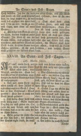 XXVIII. An Sonn- und Fest-Tagen