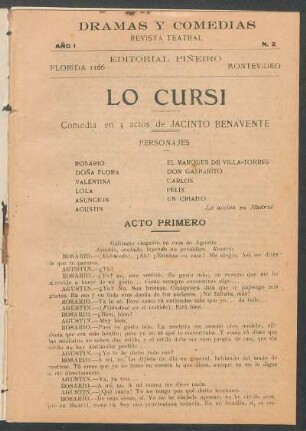 1920000200: Lo cursi : comedia en tres actos