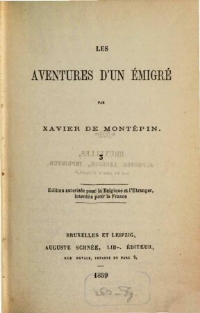 Les aventures d'un émigré, [1],3