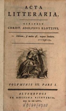 Acta litteraria. 3. 1766