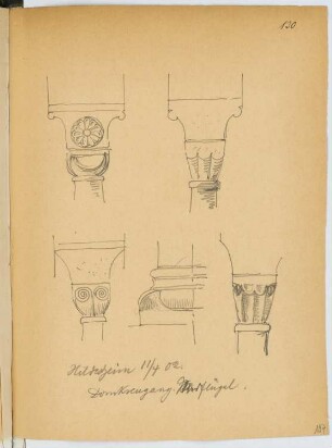 Dom, Hildesheim: Details Kreuzgang Südflügel (aus: Skizzen- und Fotoalbum 20)